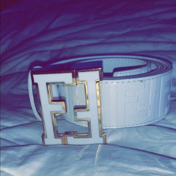 fendi belt white and gold